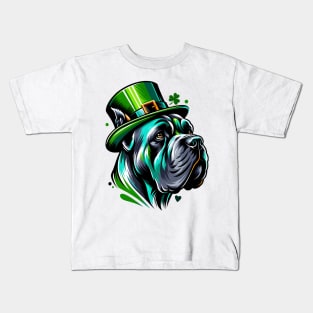 Cane Corso Portrait Celebrating Saint Patrick's Day Kids T-Shirt